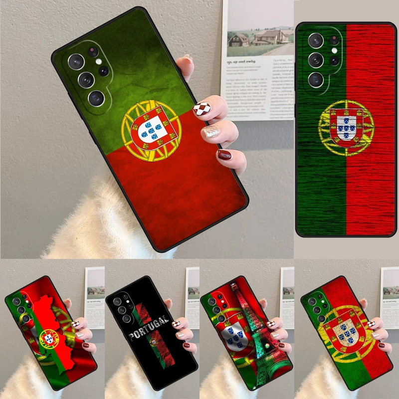 Cover For Samsung Galaxy S24 Ultra S21 S22 S8 S9 S10E Note 10 20 Plus FE S23 Portugal Flag Phone case Coque