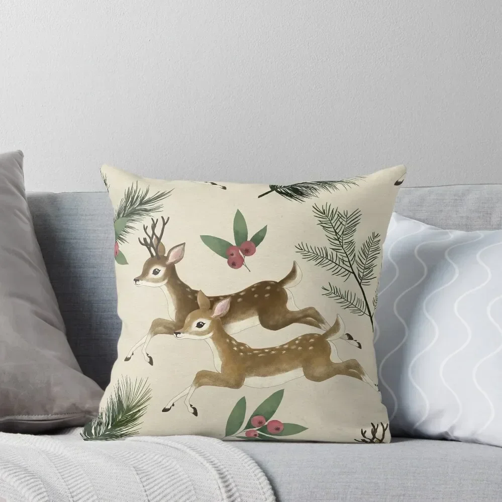 

winter deer // repeat pattern Throw Pillow luxury home accessories Pillowcase Cushion pillow