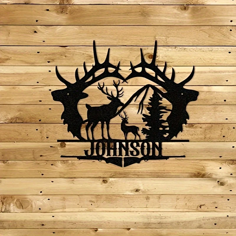 Customizable Deer Silhouette Metal Wall Art - Rustic Wildlife-Themed Decor for Home, Kitchen, Garden, Outdoor Spaces