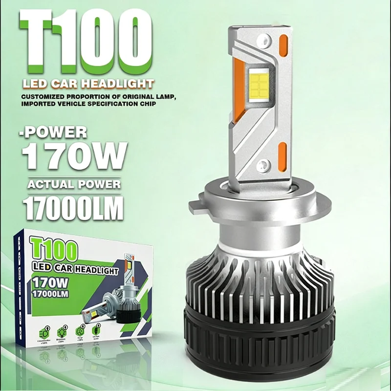 

H7 3Copper Canbus Tubes LED Headlight Bulbs Powerful 170W 17000LM 6000K H1 H11 H8 HB3 9005 HB4 9006 9012 H4 Car Lights