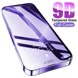 9D Full Cover Tempered Glass For Apple iPhone 14 13 12 11 Pro Max mini Screen Protector iPhone X XR XS Max 7 8 Plus SE Glas Film