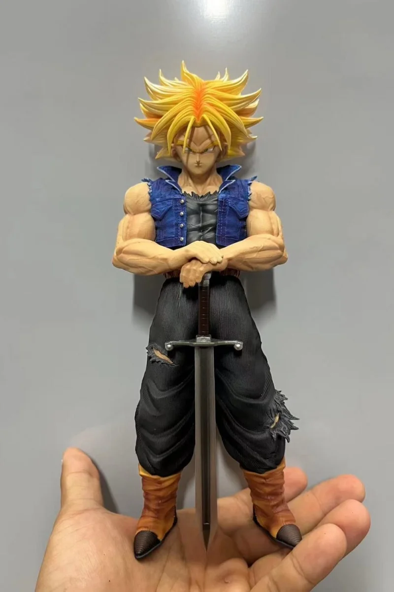 Anime Dragon Ball Z Trunks, Figuras de Ação Trunks do Futuro, Brinquedos Modelo PVC, Postura em Pé, Coleção Estátua Gk, Presente, 25cm