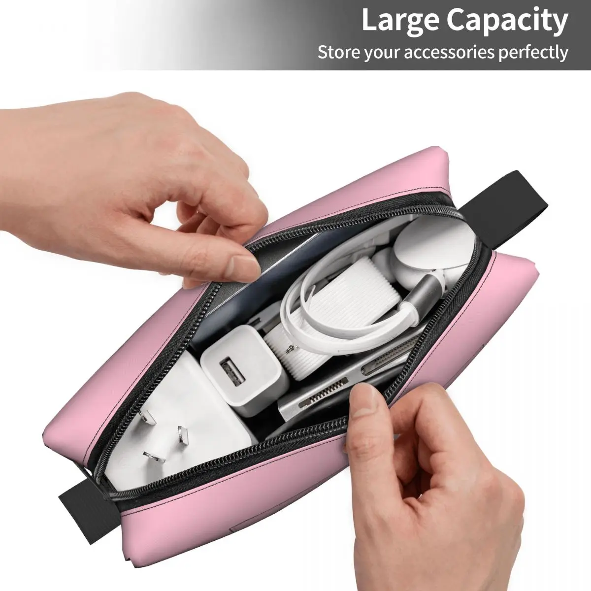 Champagne Pink Makeup Bag Travel Cosmetic Bag for Men Women Veuves Clicquots Toiletry Bags Storage Pouch Bag