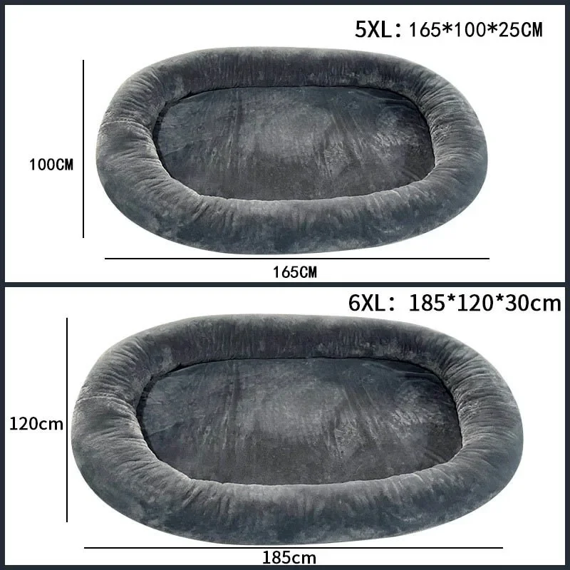 Large Human-Use Short Hair Plush Dog Bed, Adult Dog Kennel with Removable Washable Pet Nest