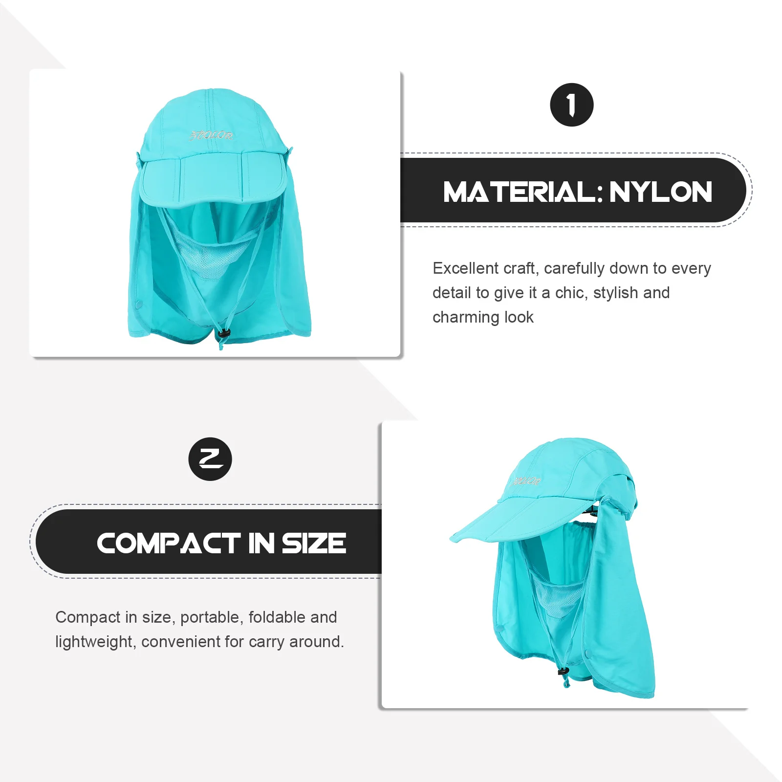 

Sun Protection Hat Neck Shade Compact Folding Lightweight Breathable Outdoor Hiking Camping Fishing Travel Sun Hat