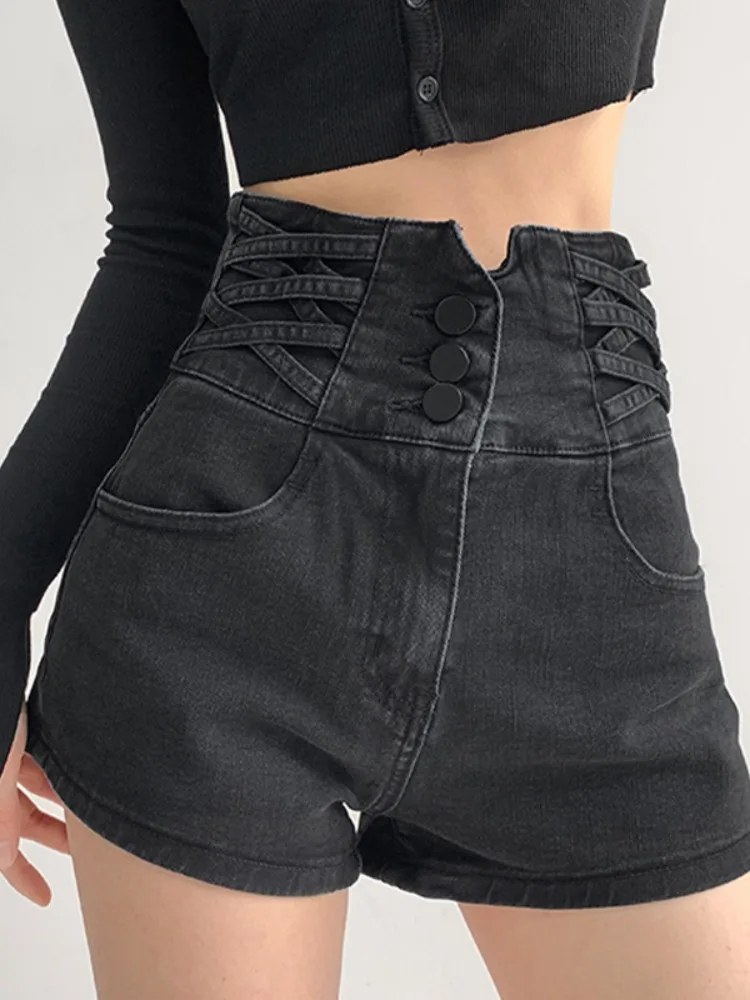 

plus Size Women's High Waist Denim orts Summer Design Slimming Wide Leg A-Line orts Hot Pants Pear aped Body Design