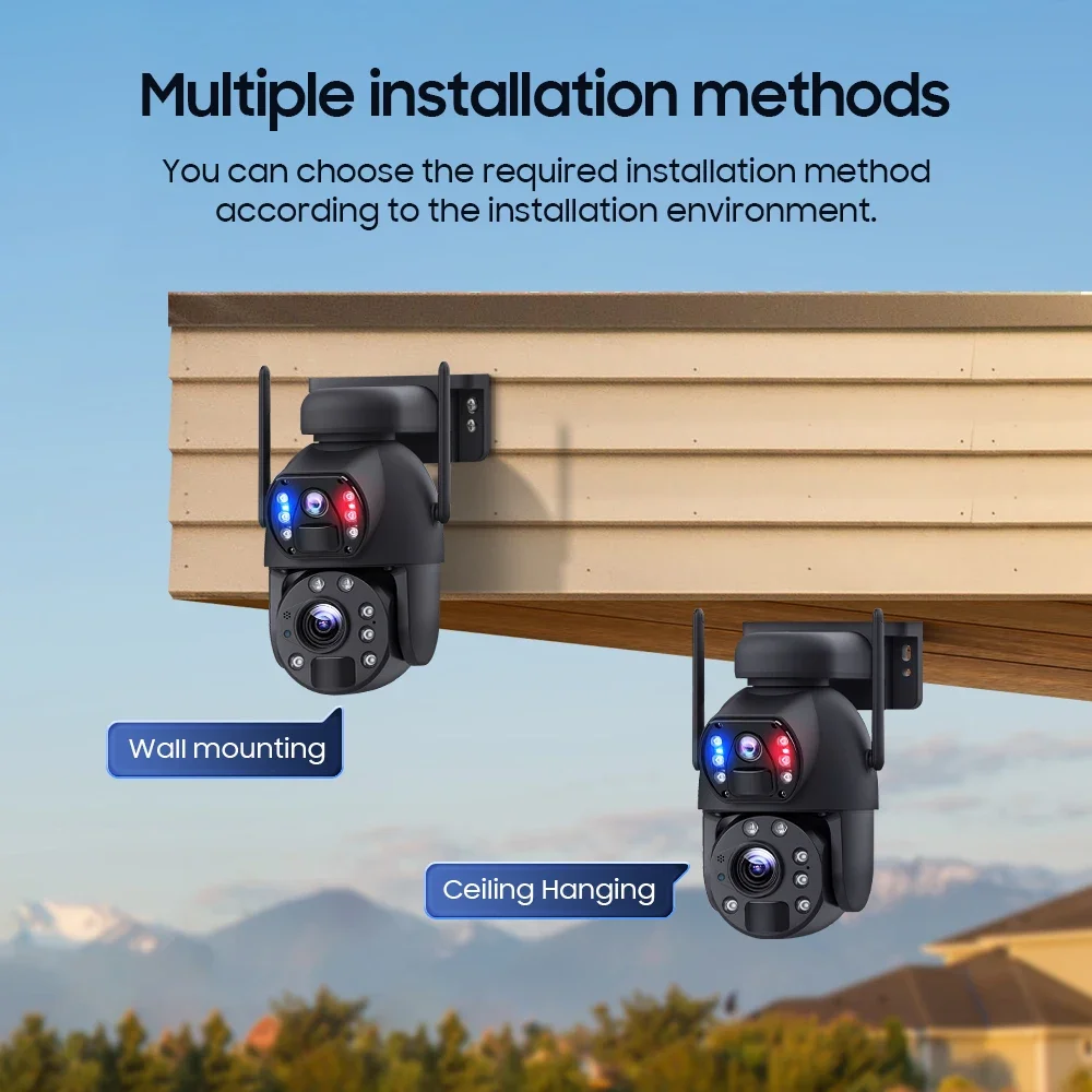 20-кратный зум, двумя объективами, двойной обзор, 6 Вт, питание от солнечной батареи, PTZ-камера Ubox, 4G, WIFI, 6 МП, уличная беспроводная камера с лазерной подсветкой