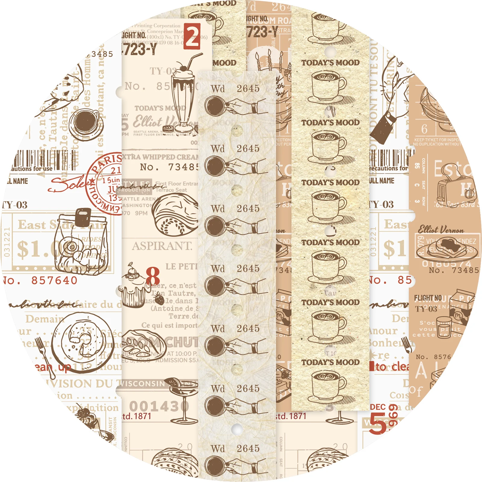 Etori Life 10Pcs European-Style Baking Receipt Sticker Pack with Coffee and Dessert Designs, Gift Packaging, DIY Postcards, Greeting Cards, Collage Decoration Materials Suitable for Notebooks, Phone Backs, Guitars, Diaries and Envelopes, Helmets and Bicycles, Handmade Gift Paper Bags, Scrapbook Supplies, Office Decoration Supplies, Coffee Enthusiasts, Vintage Aesthetics, Card Making, Cycling Decals, Birthday Gifts