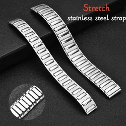 Stretch Expansion Stainless Steel Strap 14mm 16mm 18mm Milanese Metal Solid Watch Band Elastic Wristband Smart Watch Accessories