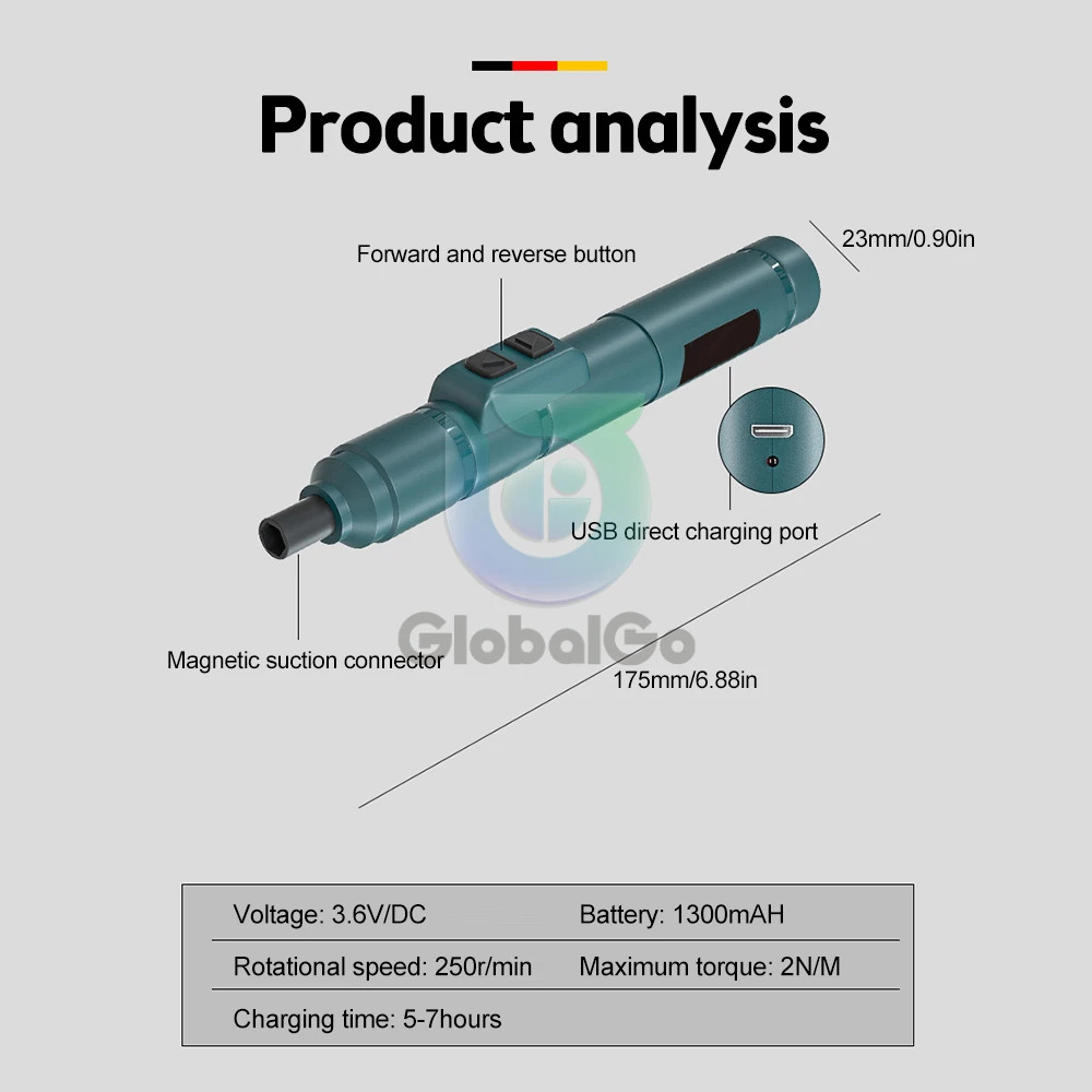 Cordless Electric Screwdriver with Bits and Quick Change Chuck Handles Difficult Repetitive Screw-Fastening Jobs