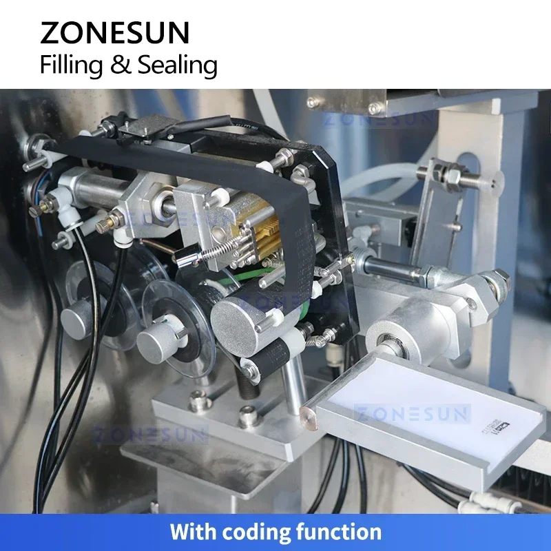 Zonesun Equipo de llenado y sellado de bolsas Máquina de sellado de llenado horizontal Máquina de envasado de bolsas prefabricadas ZS-AFS03