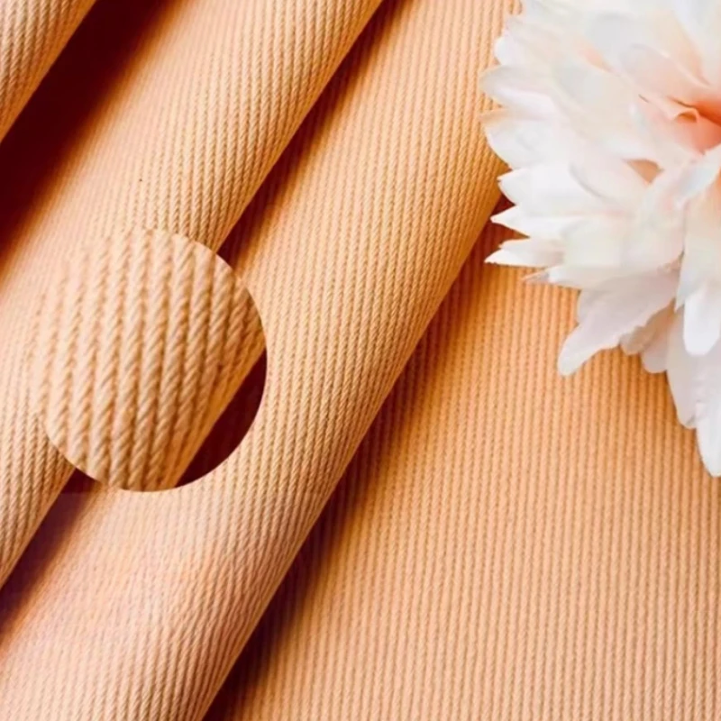 

Толстая однотонная неэластичная саржевая хлопчатобумажная ткань, повседневная юбка, брюки, куртка на осень-зиму, элитная одежда, ткань ручной работы