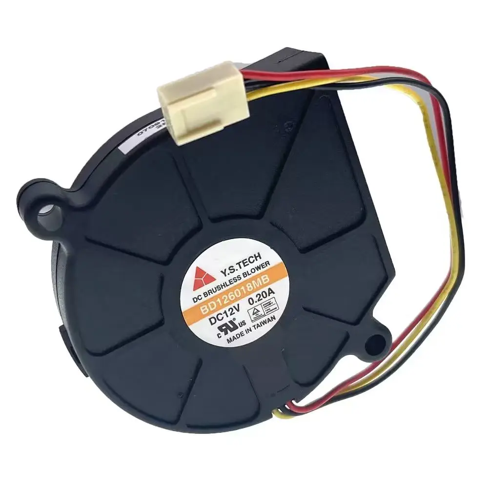 

New for Y.S.TECH BD126018MB 6018 60mm x 18mm DC Brushless 60mm Blower Fan Cooler Cooling Fan 12V 0.20A 3Pin Dual Ball Bearing