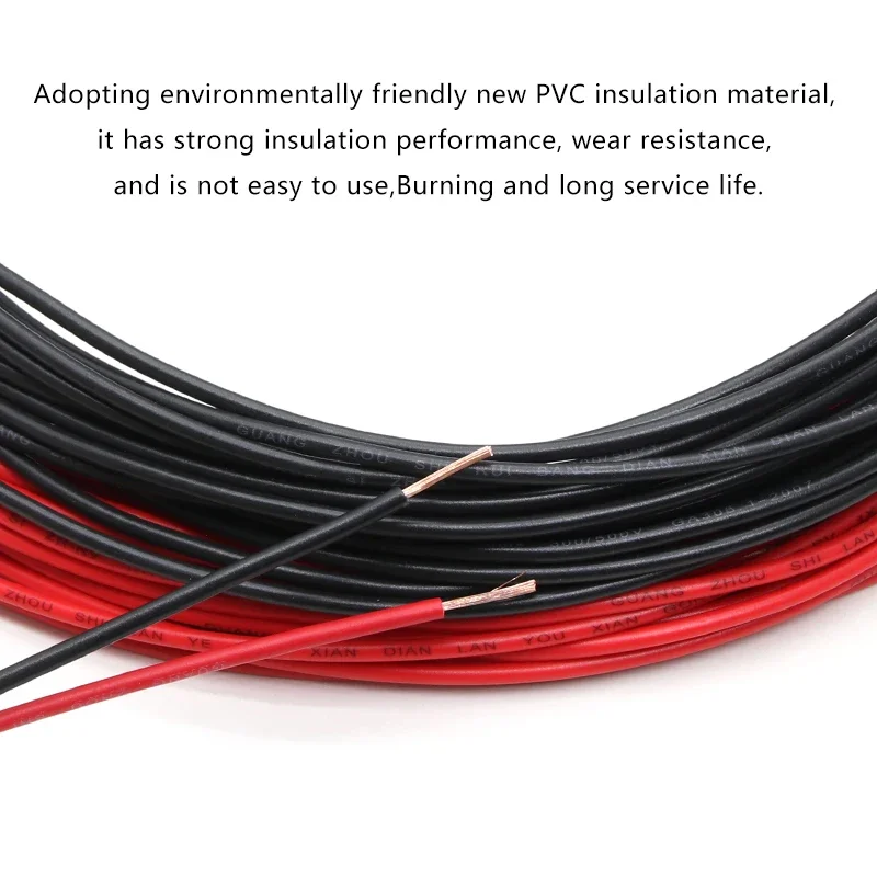 RV Pure Copper Wire 0.3/0.5/0.75/1/1.5/2.5/4/6mm² PVC Insulation Single-Core Multi-Strand For Car Audio  Flexible Electric Wires