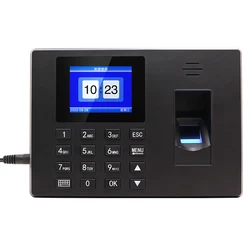 2,4 pulgadas biométrico huella dactilar tiempo de asistencia USB Office Check-in Realand System Time Clock Software gratuito