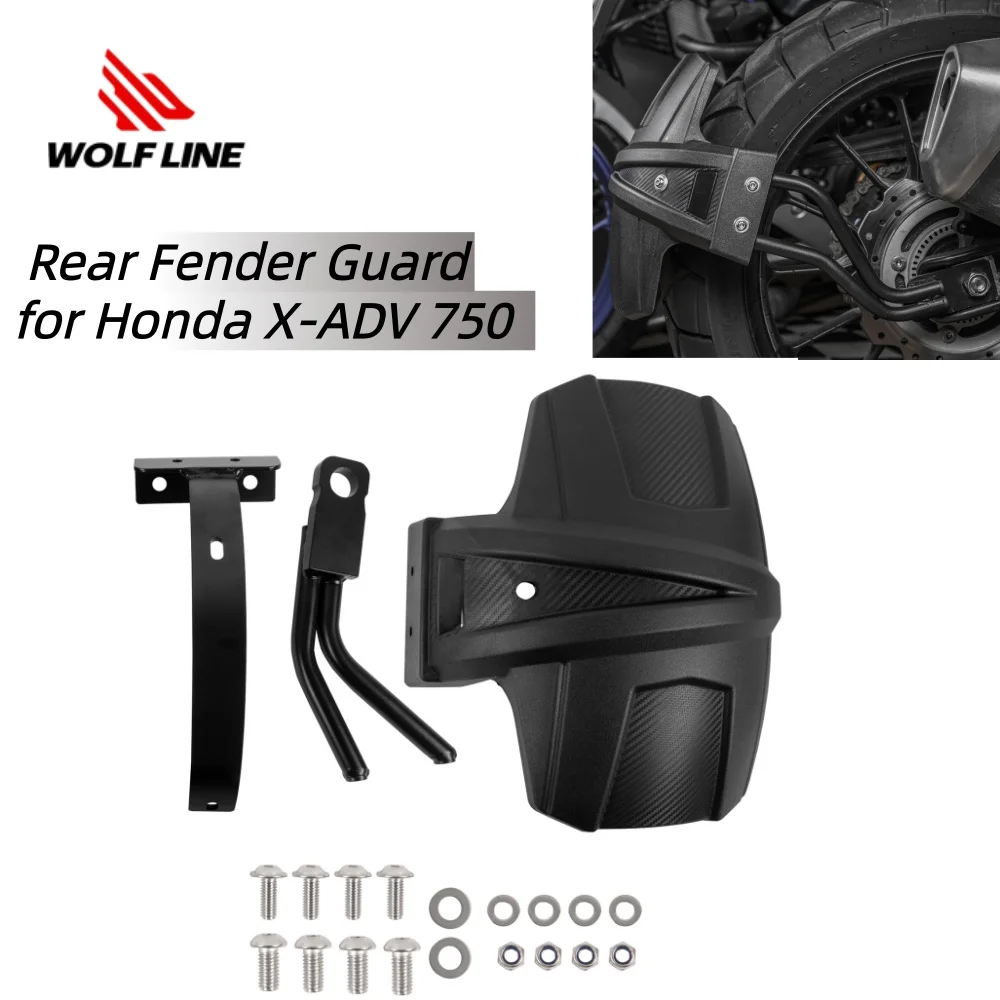 

Wolfline for Honda X-ADV 750 Motorcycle Rear Mud Guard Motorbike Fender Splash Panel for HO X ADV750 2017-2025 2019 with Bracket