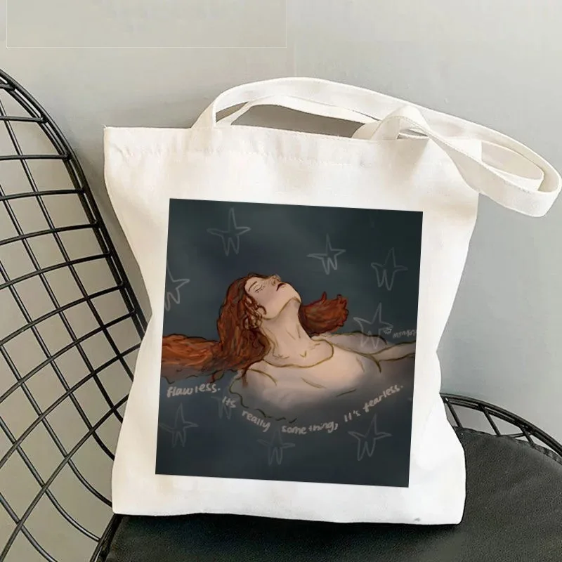 نسخة تايلور في حقيبة تسوق حمراء حقائب يد نسائية ذات سعة كبيرة حقائب كتف جرافيك للطلاب والبنات مطبوعة حقائب كاجوال