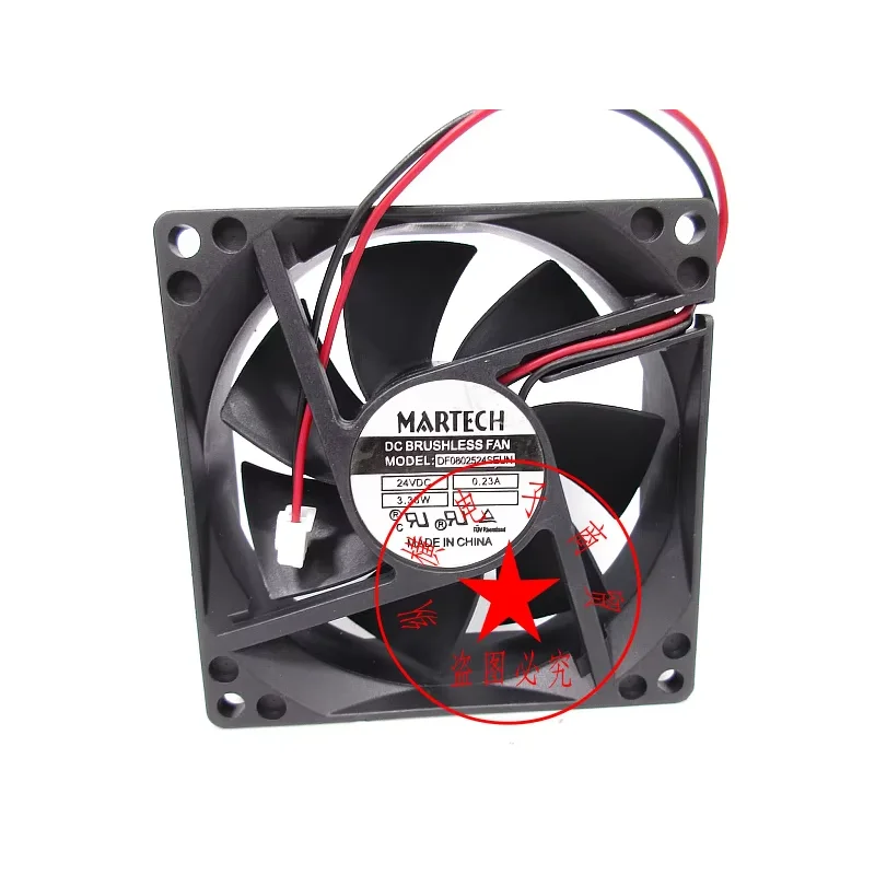 

MARTECH DF 0802524 SEUN DC 24V 0.23A 80x80x25mm 2-проводной охлаждающий вентилятор для сервера
