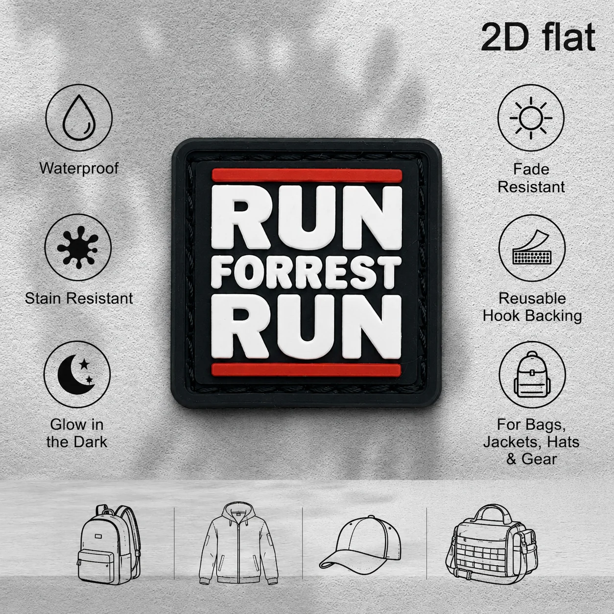 Specifications Available: 1Pc/2Pcs/3Pcs. Classic English Slogans with Red Stripe Decoration, Square Pattern, 2D Flat Pvc Material with Built-In Glow-In-The-Dark Effect. Exquisite Pattern Details, Flexible Material That Won'T Damage Fabric. Decorative Accessory for Motorcycle Jackets, Workwear Jackets, and Outerwear Sleeves