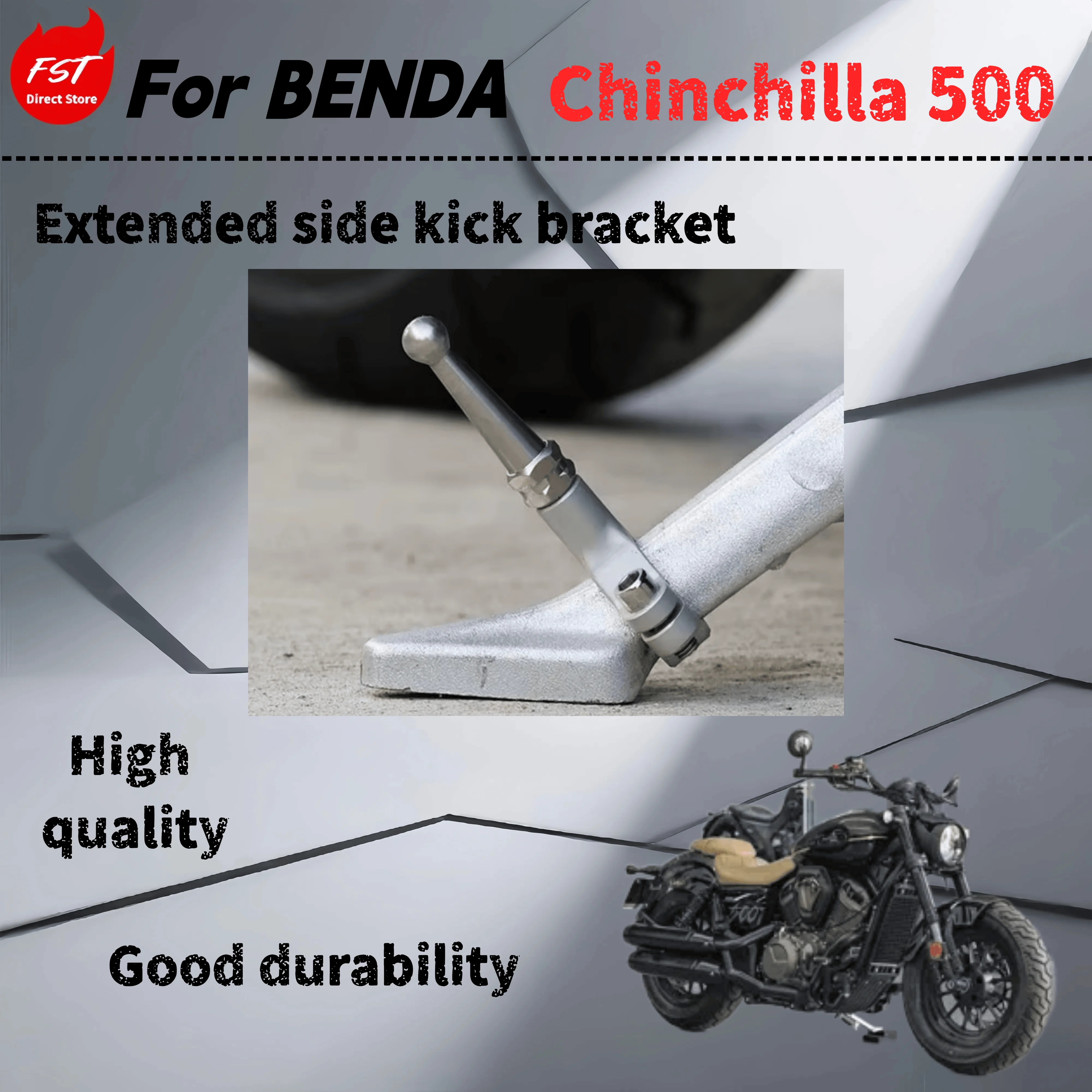 For Benda Chinchilla 500 modified side brace side stand side kick side bracket support extension part