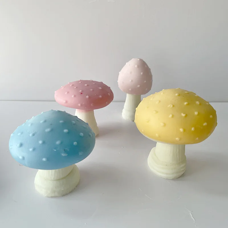 3D Mushroom Candle Silicone Mold Party Telecom Mousse Cookie Mold DIY Handmade Soap Gypsum Aromatherapy Diffuser Stone