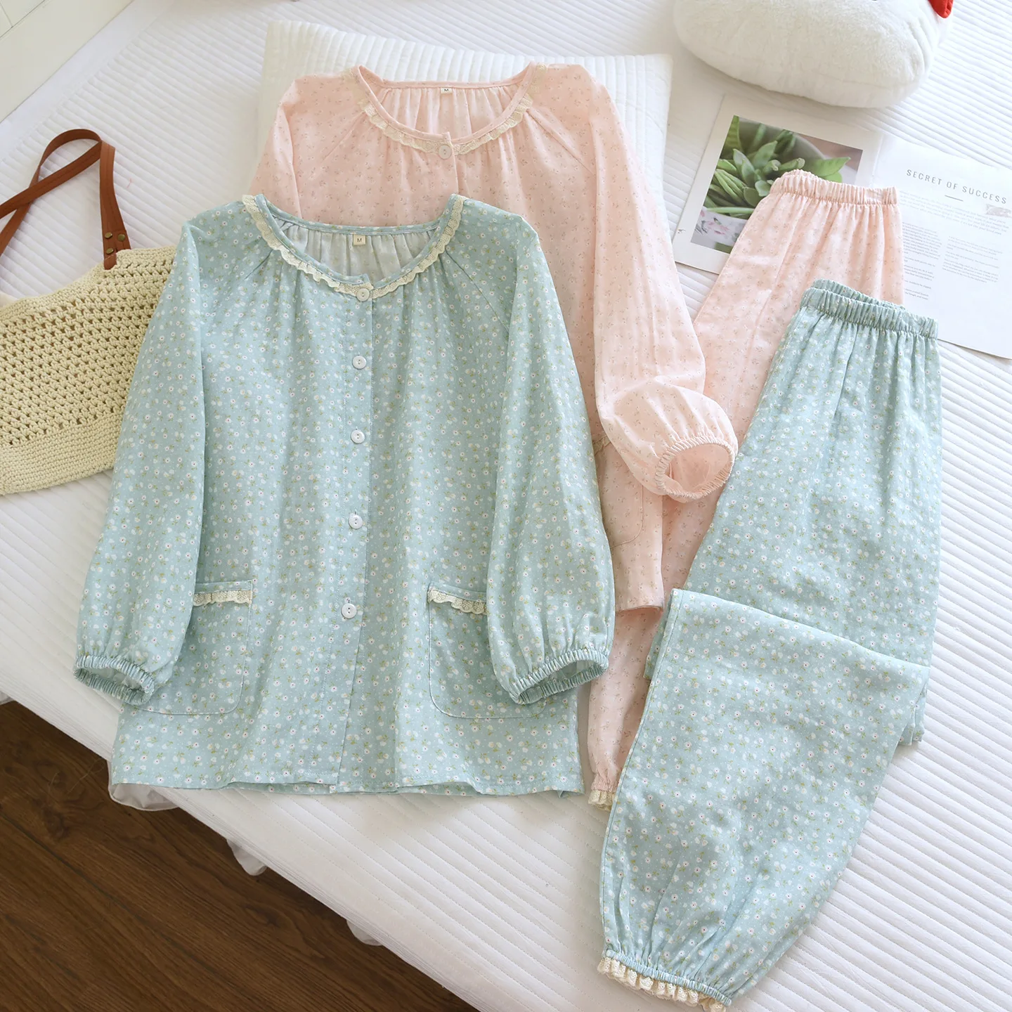 

Cotton Pajamas For Women Spring Autumn Long Sleeve Soft Two-Pieces Women's Suit Pijama Sleepwear Woman Pyjamas Home Wear