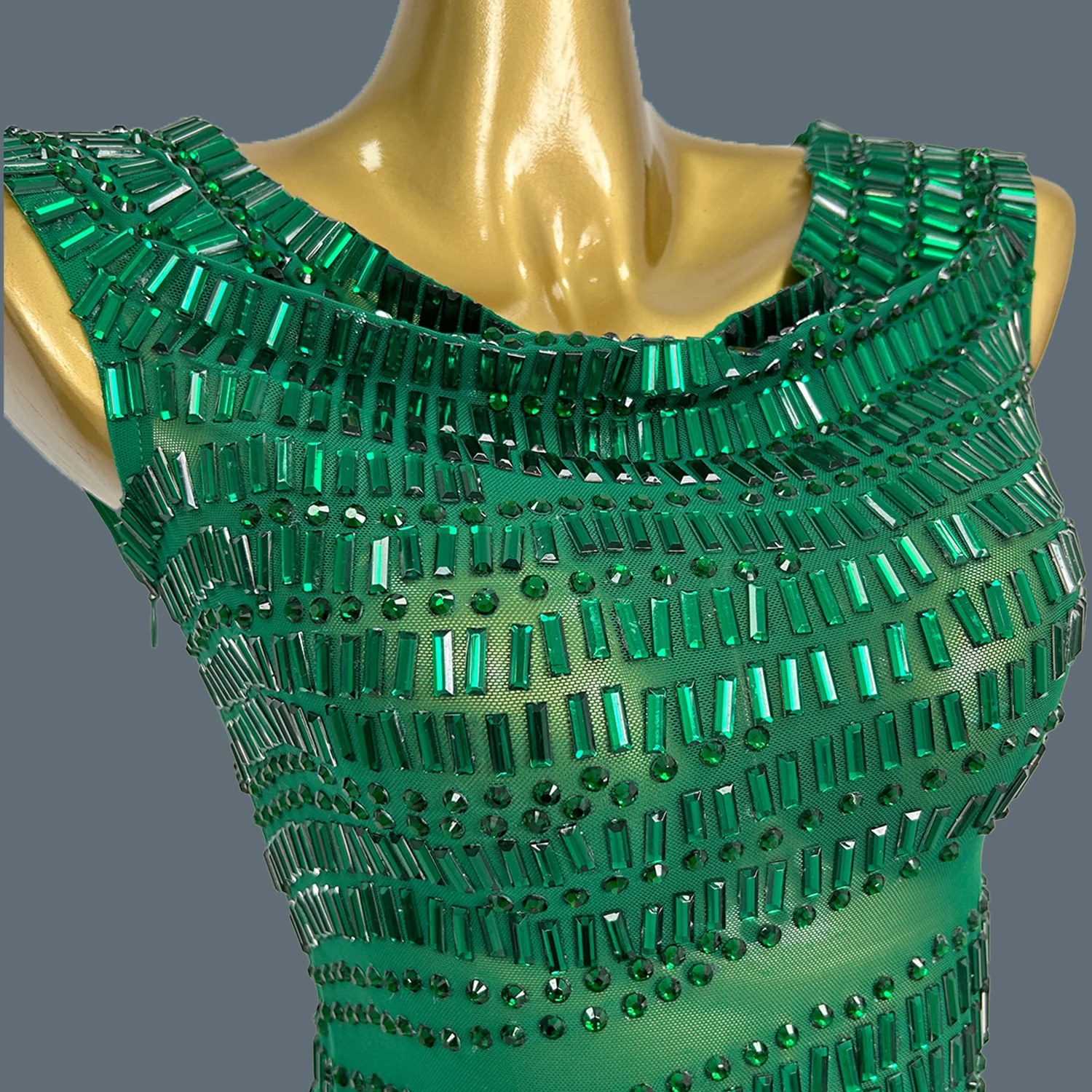 

Women's Elastic Sparkly Rhinestone Club Birthday Party Wear Singer Show Stage Outfit Crystals Off shoulder Short Dress yizijian