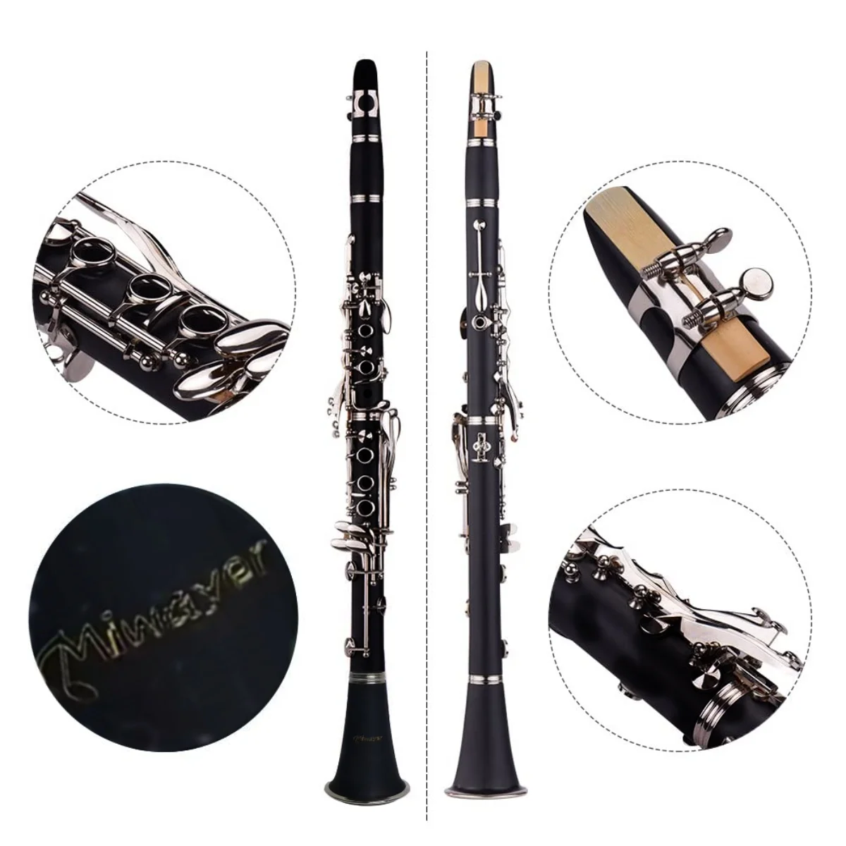 Miwayer Clarinet 17 Keys Bakelite Wooden Professional Woodwind Instrument Tenor Clarinet With Box Reed Musical Instrument Parts