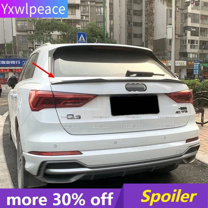 

For Audi Q3 2019 2020 2021 2022 Spoiler ABS Plastic V Style Rear Rear Trunk Spoiler Wing Car Accessories