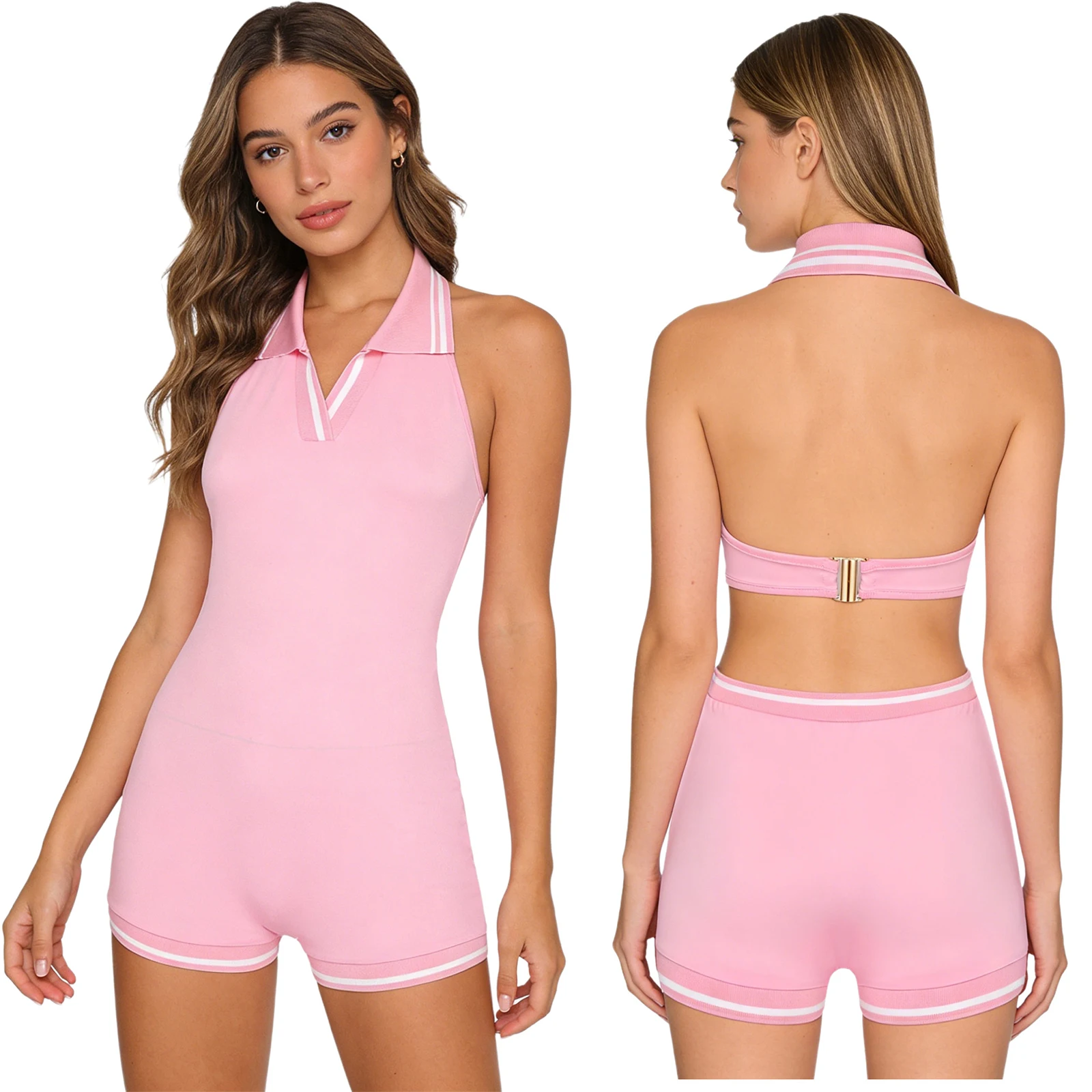 

Женские цельные комбинезоны для тренировок: с открытой спиной, V-образным вырезом, без рукавов, для спортзала, йоги, фитнеса, бега