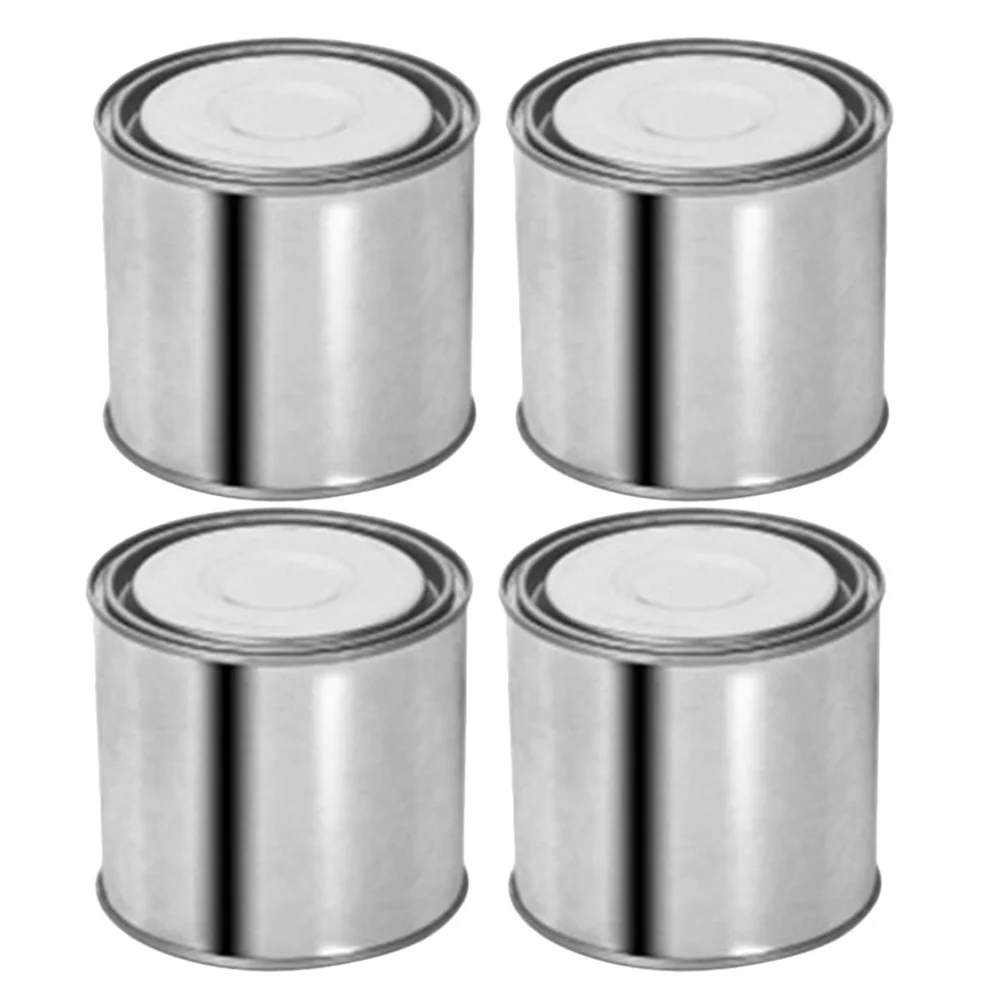 

4Pcs Thickened Metal Sealed Paint Buckets Round Airtight Tins for Oil Paint Asphalt Samples Small Metal Tins with Lid