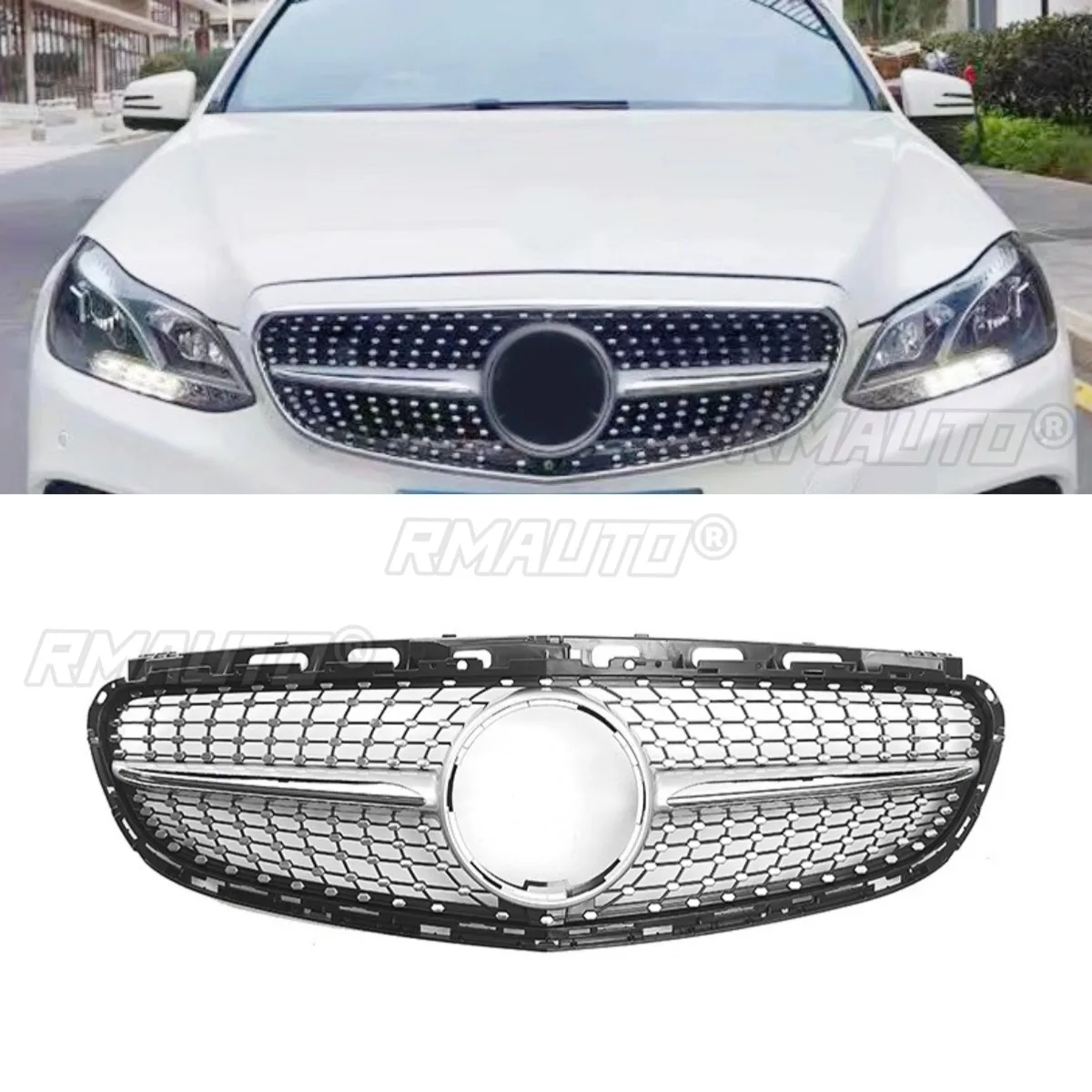 

Car Bumper Grill Decorative Strips Racing Grille Body Kit Front Bumper Grill For Mercedes Benz E-Class W212 2013-2015 Exterior