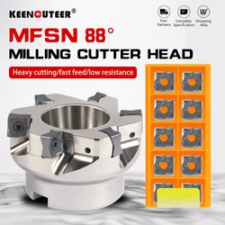 HSB-MFSN88050R-4T-M/HSB-MFSN88080R-6T-M CNC Machining Tool for Heavy Cutting MFSN Milling Cutter and SNMU Carbide Milling Insert