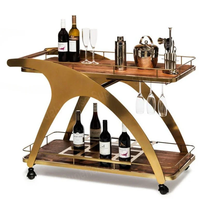 Bar Dining Cart Exhibition Hall Classic Props Bar Service Wedding Ceremony Cocktails Wine Catering Silent Cart