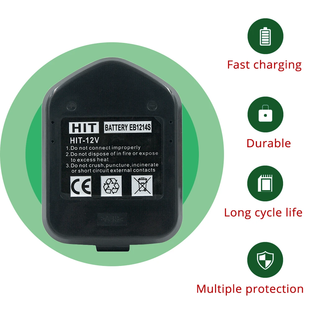 3000mAh Ni-MH Battery FOR HITACHI 12V EB1230R EB1230X EB1212S EB1214S EB1220BL EB1233X WR12DMR DS12DVF3 Tools Battery