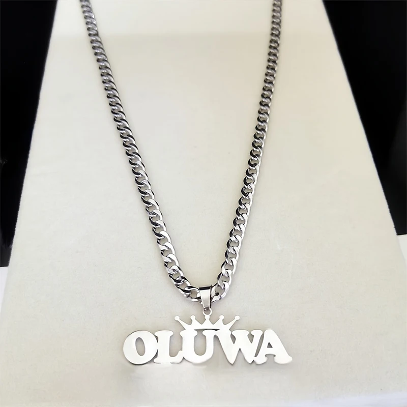 اسم مخصص قلادة قلادة الكوبية سلسلة الفولاذ المقاوم للصدأ الشرير الصخرة الهيب هوب نمط المختنق شخصية مخصصة صديقها هدية #6