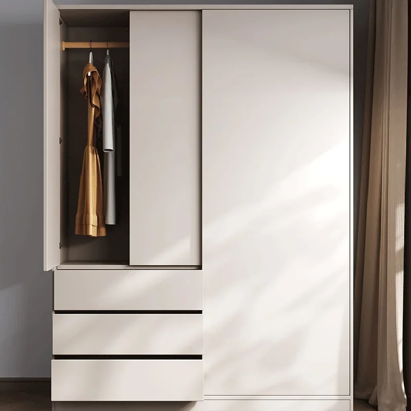 

Trendy New Sliding Wardrobe Assembly Nordic Multilayer Drawers Clothes Closet Wardrobes Storage Guarda Roupa Trendy Furniture