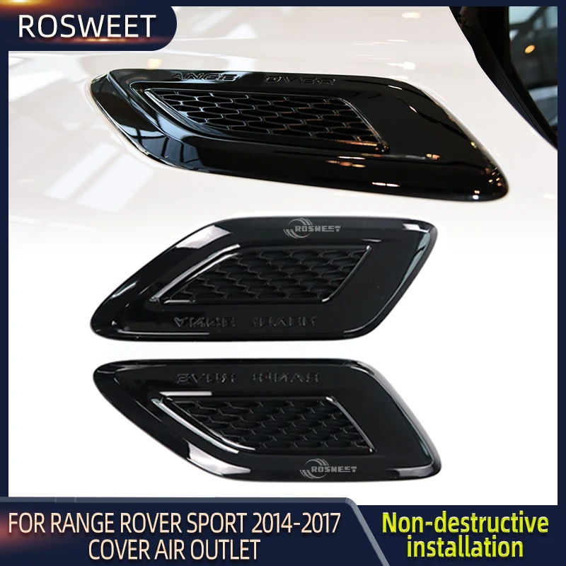 All Black Car Hood Air Vent Outlet Wing Trim For Land Rover Range Rover Sport 2014 2015 2016 2017 L494 Car Accessories LR052980