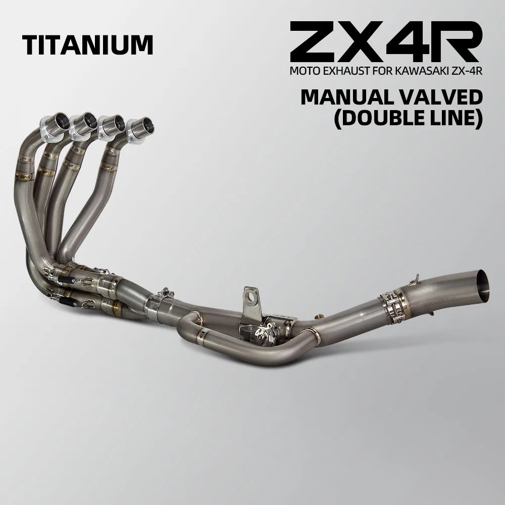 

Motorcycle Exhaust Manifold Racing Front Link Pipe Kit With Manual valve 60MM For Kawasaki ZX4R ZX4RR ZX-4R ZX-4RR 2023-2026