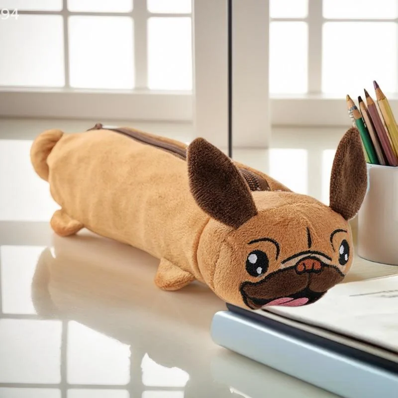 لطيف الكرتون أفخم الكلب مقلمة متعددة الوظائف حقيبة التخزين محفظة نسائية للعملات المعدنية Kawaii ألعاب من نسيج مخملي حقيبة طالب لوازم مكتبية