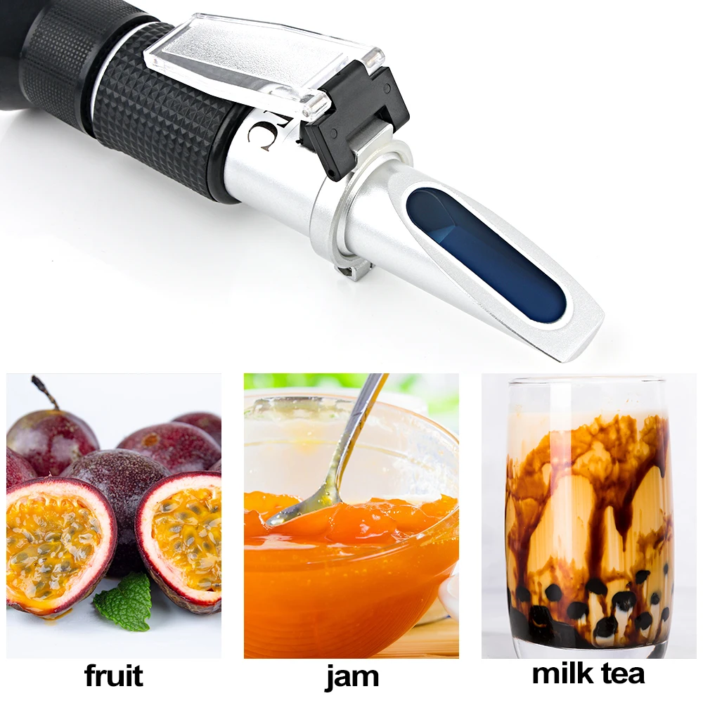 RZ Handheld Brix Refractometer 0~50%  ATC Concentration Saccharimeter Meter Tool Test Fruit orange sugar content tester