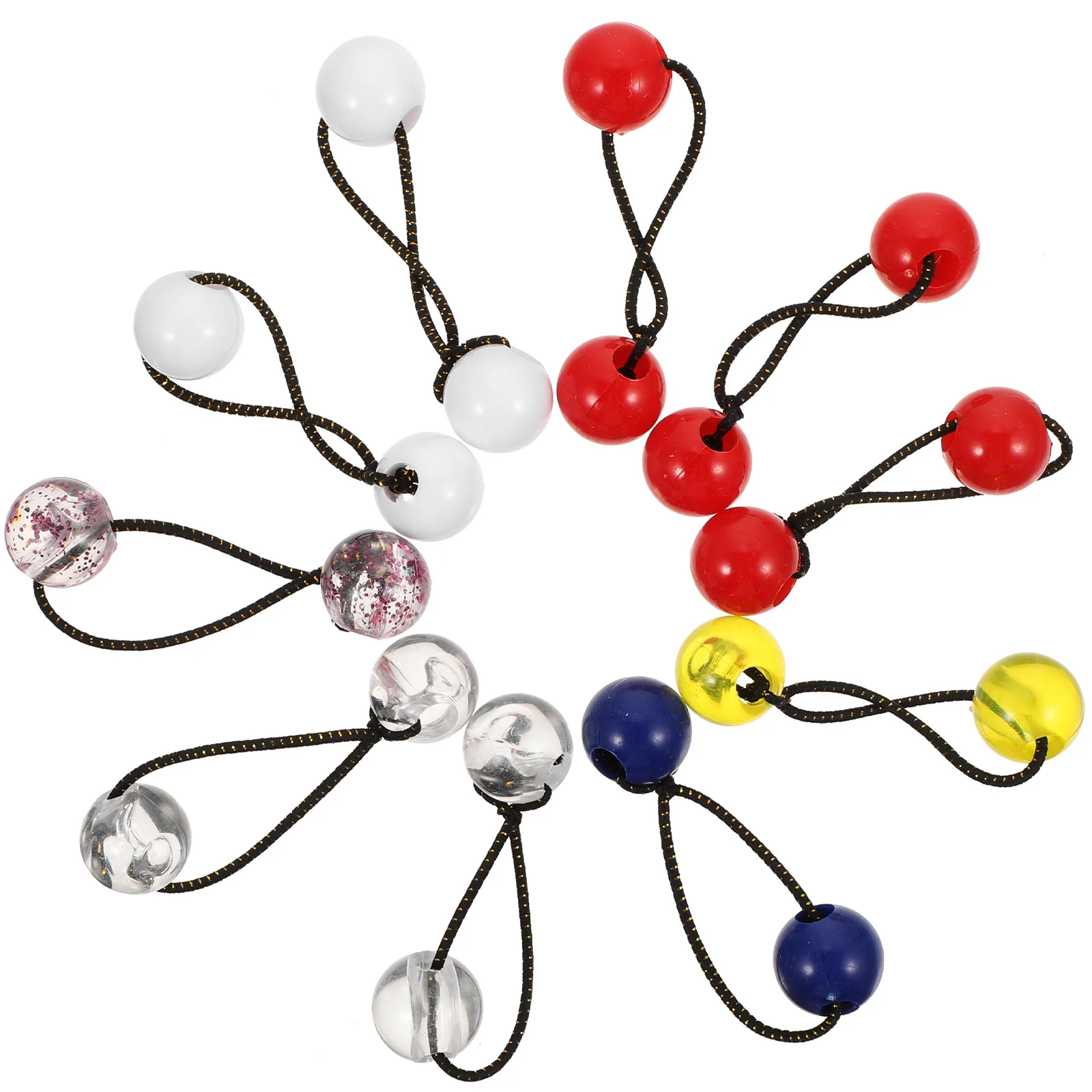 

10 Pcs Balls Elastic Ponytail Holders Infant Hair Accessories Double Bead Head Rope Toddler Ties Headband Child