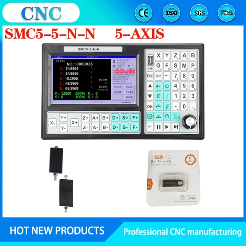 Offline 4/5 axis CNC motion control system engraving machine controller SMC4-4-16A16B SMC5-5-N-N supports RTCP standard G code