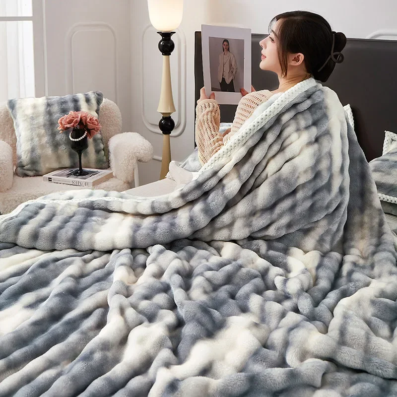 

Sherpa Fleece King Size Blanket for Bed Extra Warm and Heavy Thick Blankets for Winter Couch Sofa Bed Thick Reversible Blanket