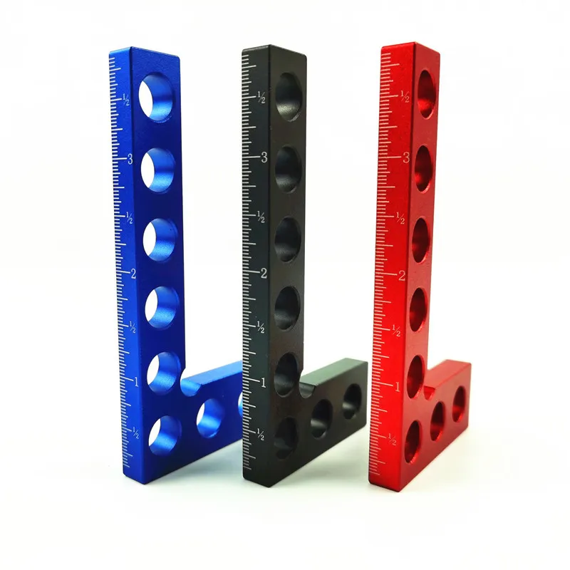 Aluminum Alloy Square Ruler Metric and Inch Height Gauge 90 Degrees L-Square Woodworking Measuring Implement Angle Line Ruler