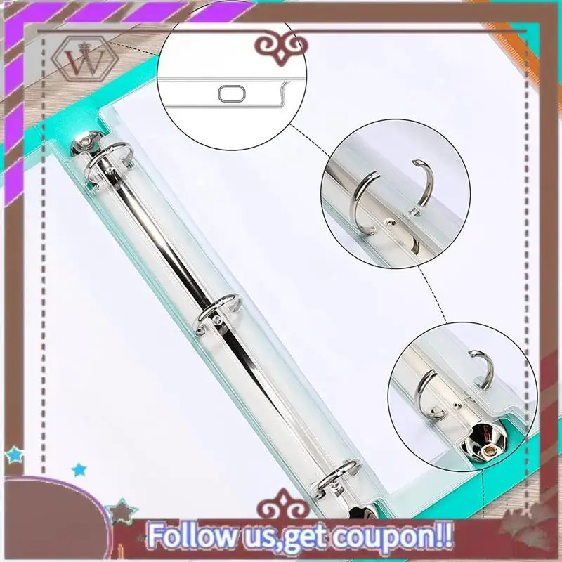 ABBG-40Pcs 3 Hole Binder Pockets A4 Size With Zipper Binder For 3-Ring Binder Loose Leaf Bags Waterproof