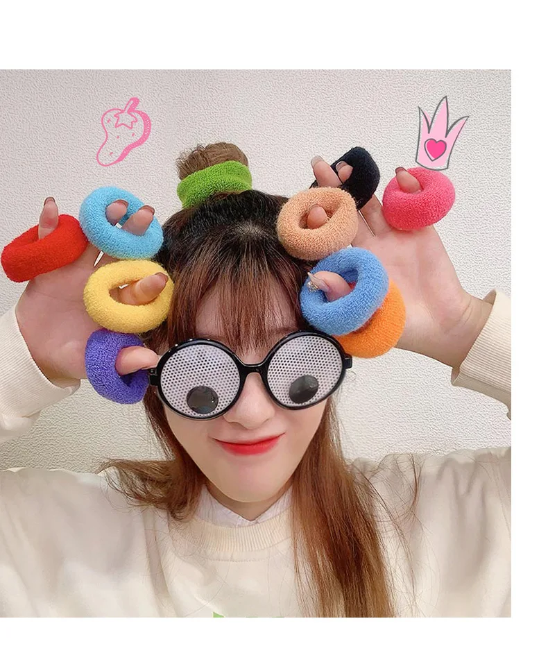 1pc/12pcs Fashion Candy Color Hair Rope Scrunchie New Cute Female Girl High Stretch Hair Ring Headwear Accessories