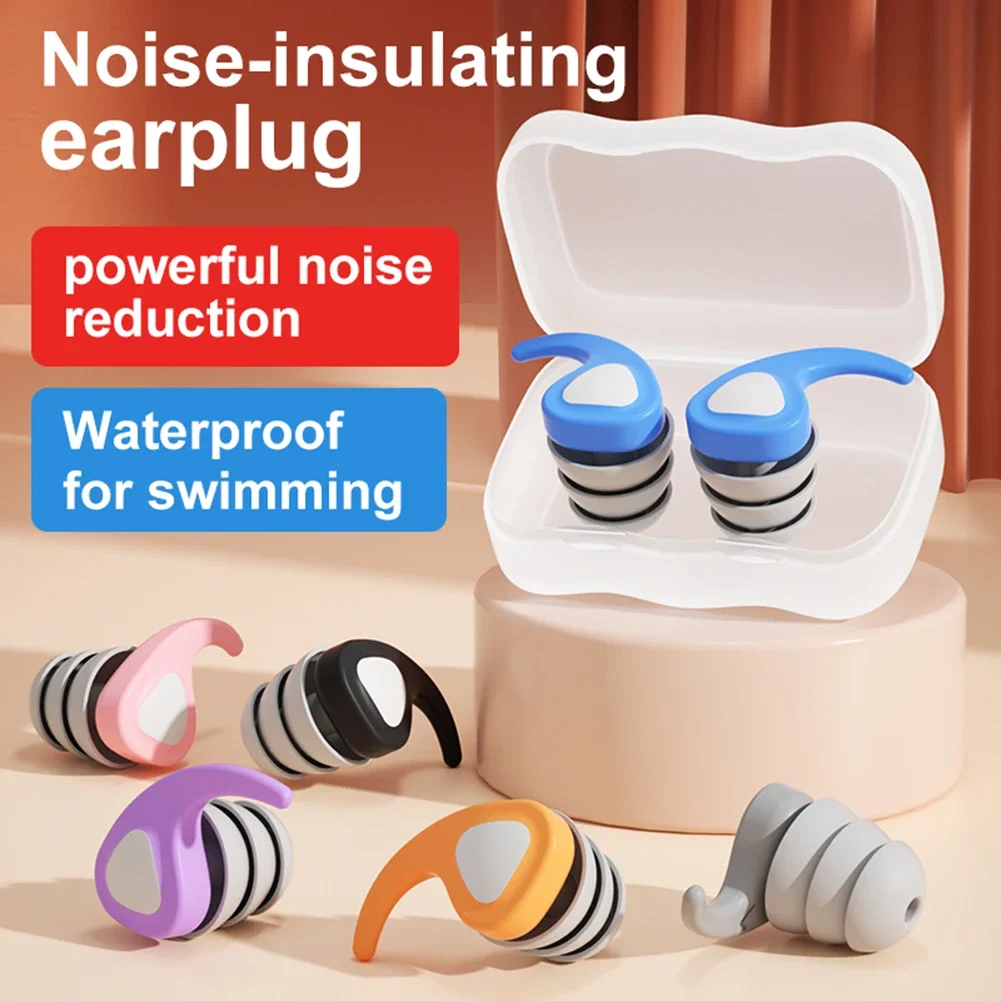 Kids Swimming Ear Plugs Waterproof Silicone Sound Blocking Earplugs Reusable Children Ear Protector for 4-12 Years Olds Children