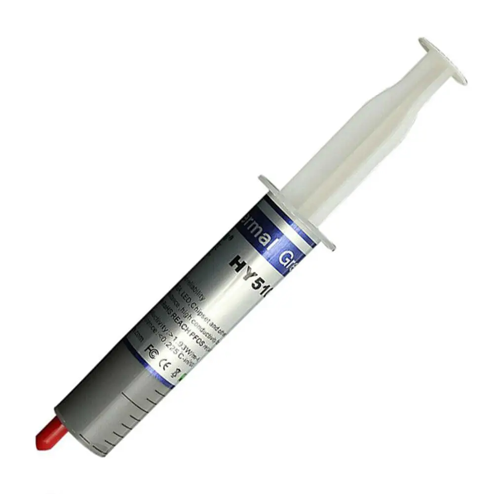 Picture 7: Thermal Interface Material Halnziye HY510 1.93W/m-k 30g Syringe Grey Compound Grease Paste CPU GPU Chipset Cooling Syringe 1-10