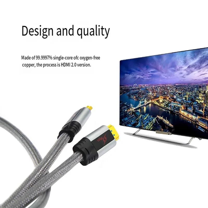 HD HDMI Cable 2.0 Version HD-188 TV Connection Cable 4K3D Computer Projector Data Cable Connector 0.5m/1/1.5/2/3/5/8/10/12/15m